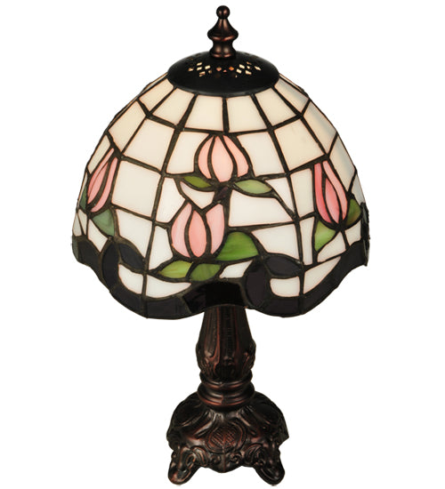 Meyda Tiffany Lighting 136921 Roseborder One Light Mini Lamp Lamp Bronze / Dark