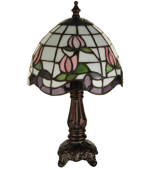 Meyda Tiffany Lighting 136921 Roseborder One Light Mini Lamp Lamp Bronze / Dark