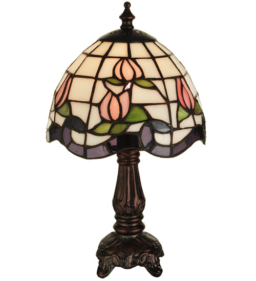 Meyda Tiffany Lighting 136921 Roseborder One Light Mini Lamp Lamp Bronze / Dark