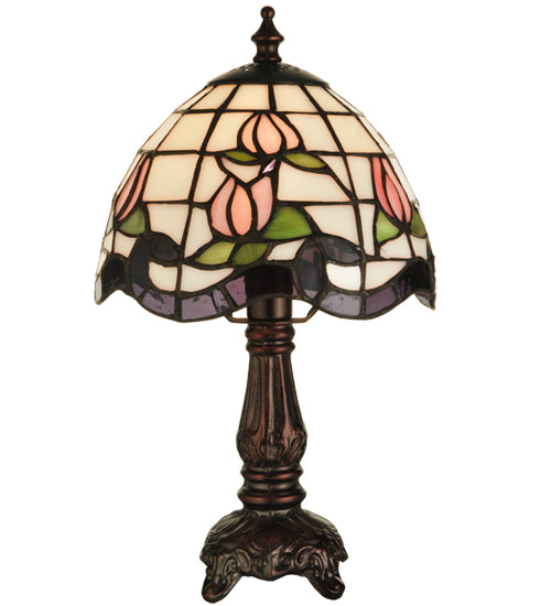 Meyda Tiffany Lighting 136921 Roseborder One Light Mini Lamp Lamp Bronze / Dark