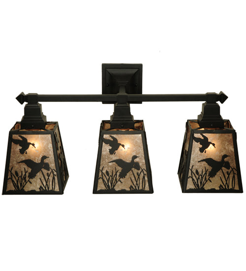 Meyda Tiffany Ducks In Flight 136926 Bath Vanity Light 28 in. wide - Rust,Custom