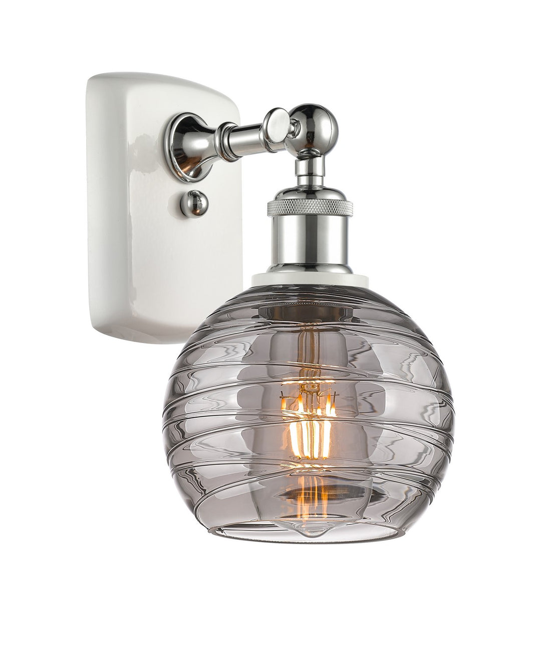 Innovations Ballston 516-1W-WPC-G1213-6SM Wall Sconce Light - White and Polished Chrome