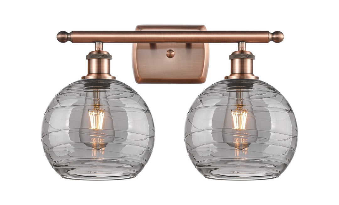 Innovations Ballston 516-2W-AC-G1213-8SM Bath Vanity Light 18 in. wide - Antique Copper