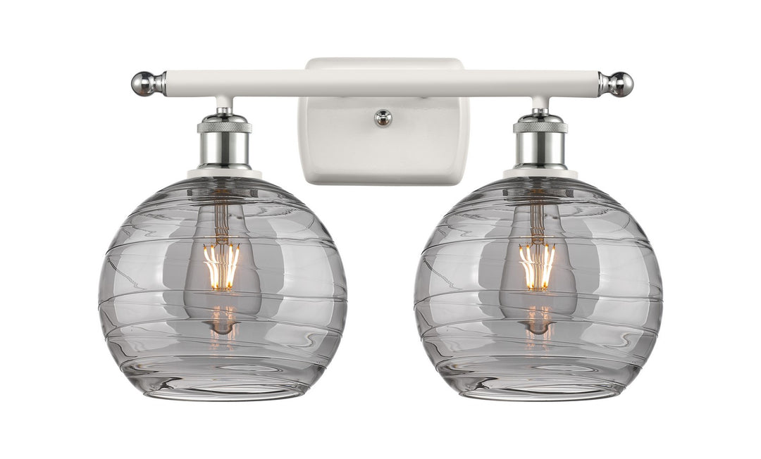 Innovations Ballston 516-2W-WPC-G1213-8SM Bath Vanity Light 18 in. wide - White and Polished Chrome