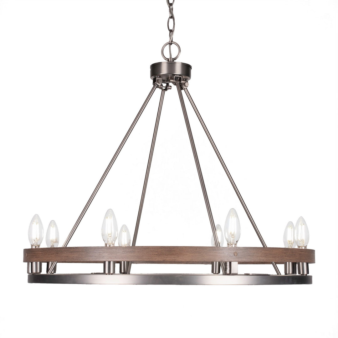 Toltec Belmont 2708-gpdw Chandelier Light - Graphite & Painted Distressed Wood-look