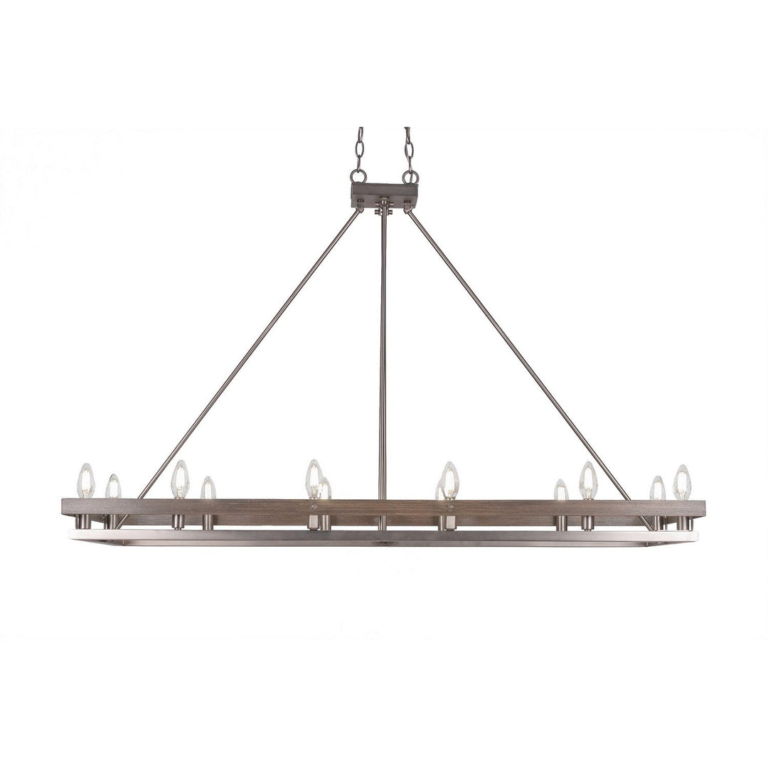 Toltec Lighting 2742-GPDW  Belmont Pendant Light Graphite & Painted Distressed Wood-Look