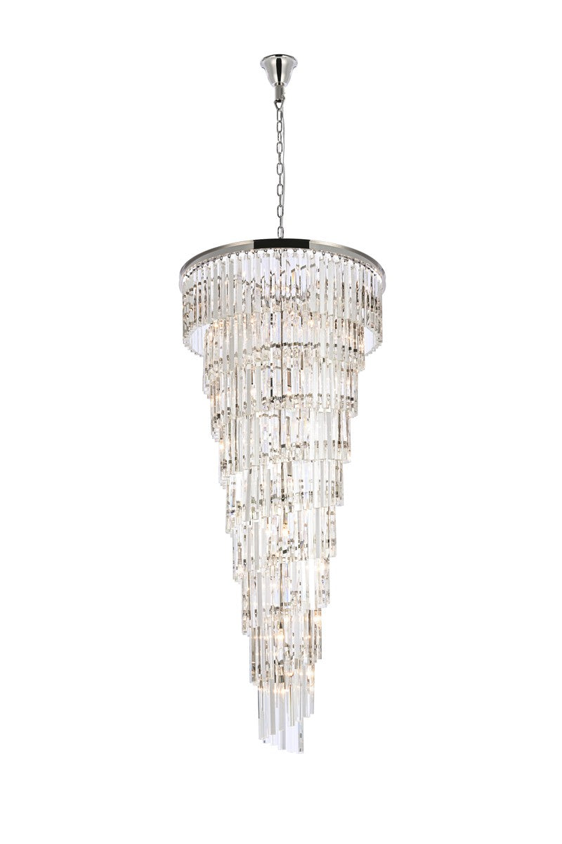 Elegant Sydney 1201SR30PN/RC Chandelier Light - Polished Nickel