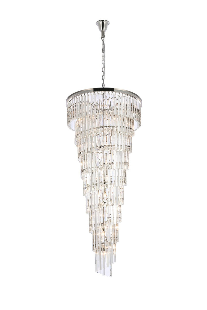 Elegant Sydney 1201SR30PN/RC Chandelier Light - Polished Nickel