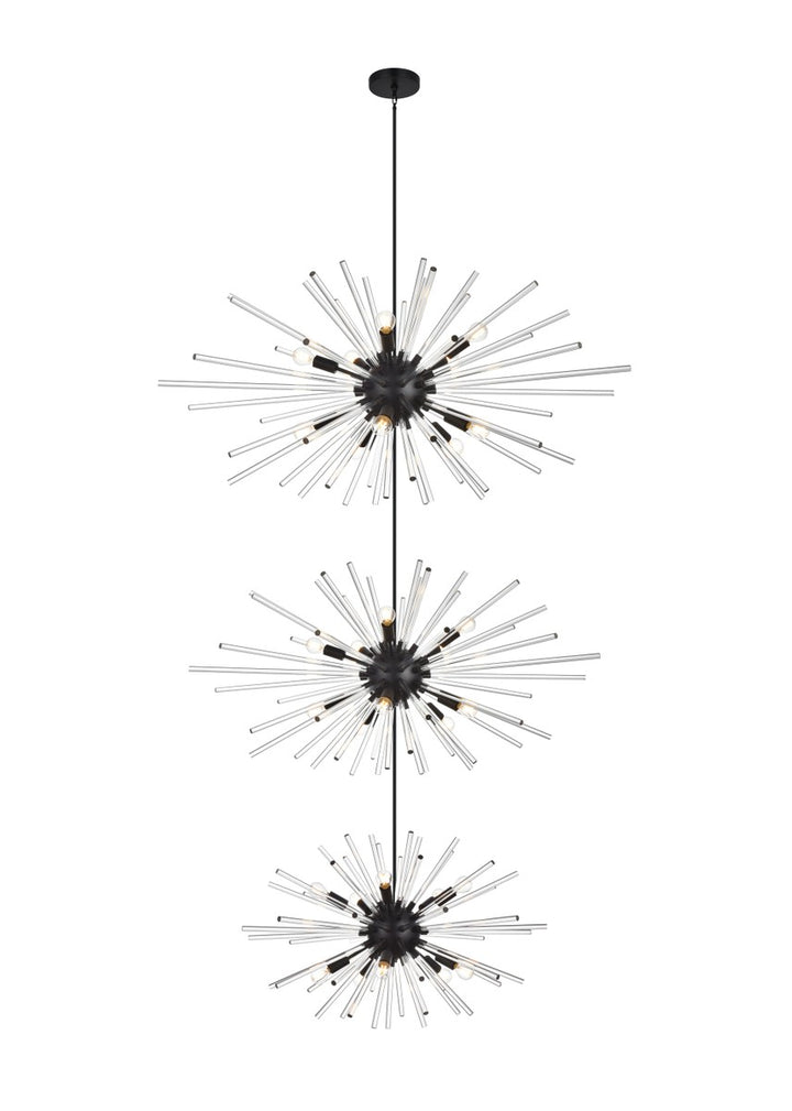 Elegant Sienna 2502G46L3BK Chandelier Light - Black