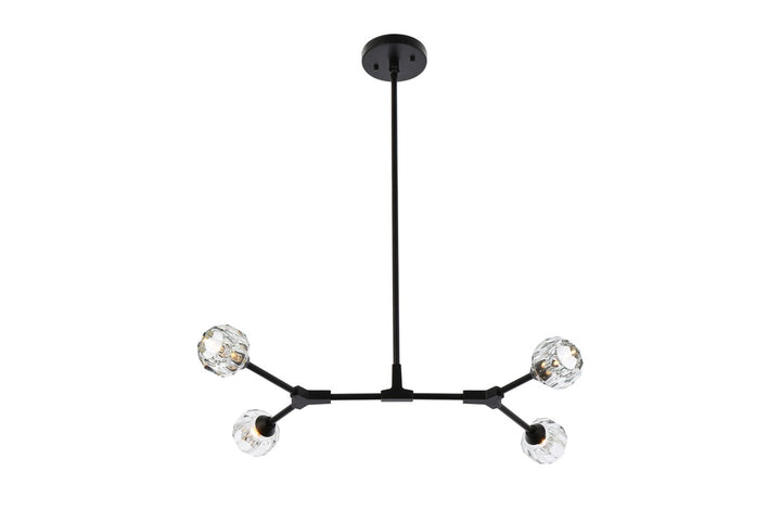 Elegant Zayne 3508D30BK Pendant Light - Black And Clear