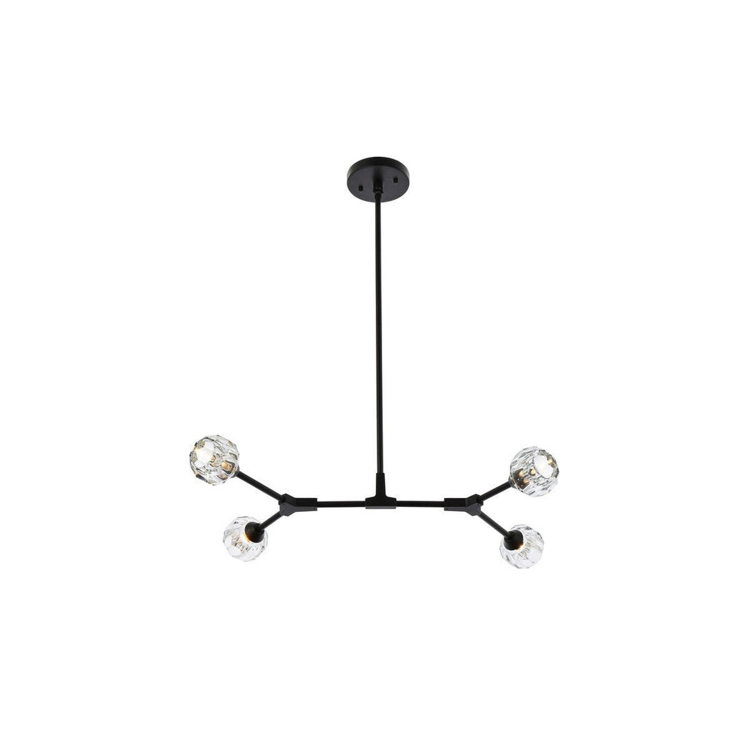 Elegant Zayne 3508D30BK Pendant Light - Black And Clear