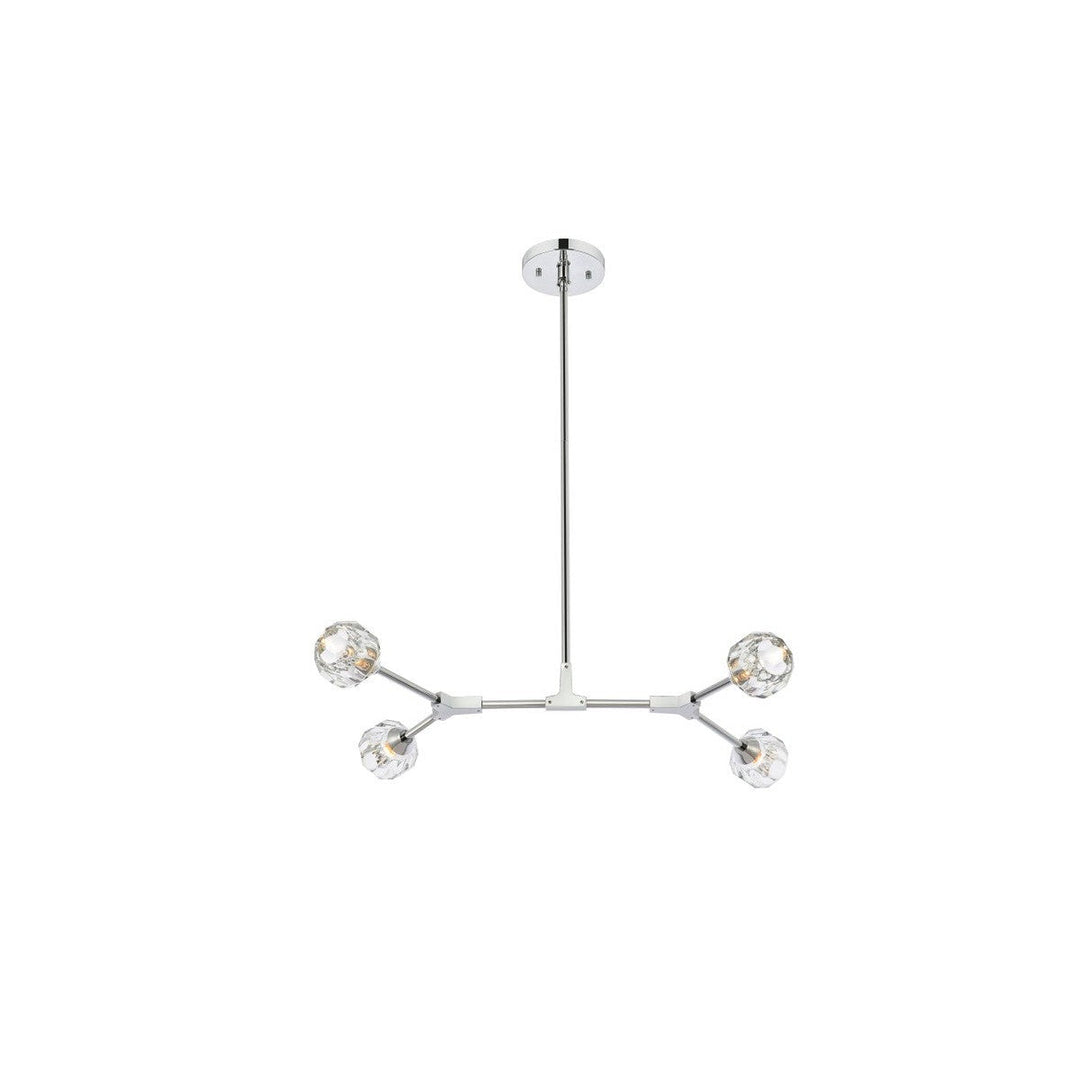 Elegant Zayne 3508D30C Pendant Light - Chrome And Clear