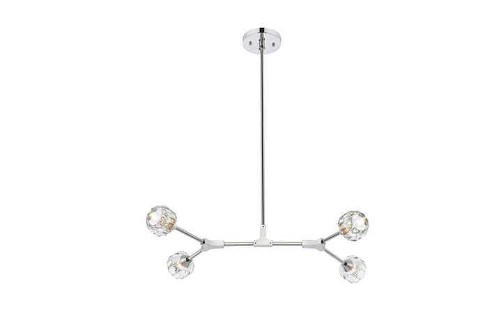 Elegant Zayne 3508D30C Pendant Light - Chrome And Clear