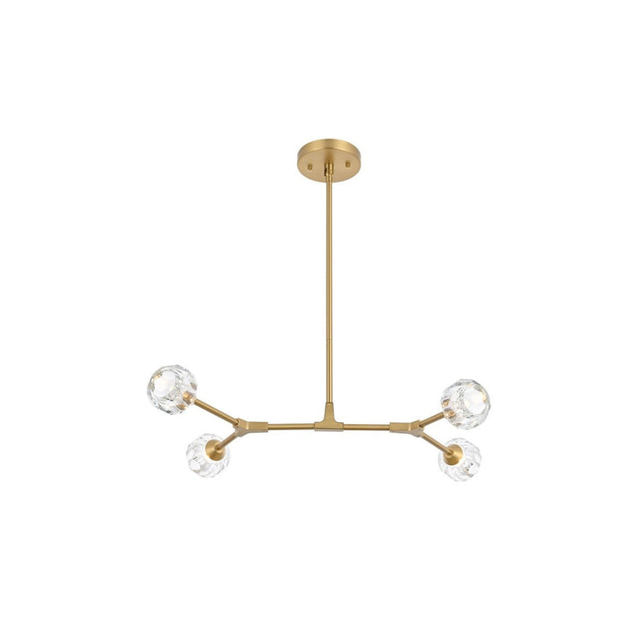 Elegant Zayne 3508D30G Pendant Light - Gold And Clear