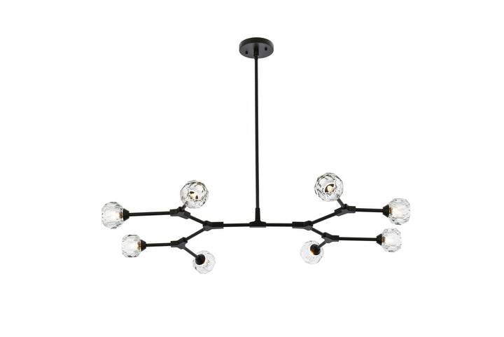 Elegant Zayne 3508D45BK Pendant Light - Black And Clear