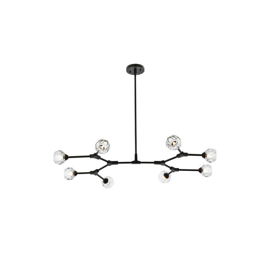 Elegant Zayne 3508D45BK Pendant Light - Black And Clear