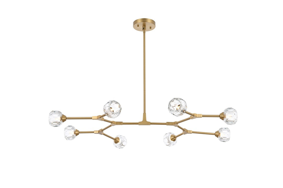 Elegant Zayne 3508D45G Pendant Light - Gold And Clear