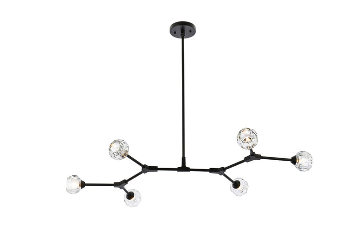 Elegant Zayne 3508D50BK Pendant Light - Black And Clear