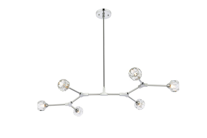 Elegant Zayne 3508D50C Pendant Light - Chrome And Clear