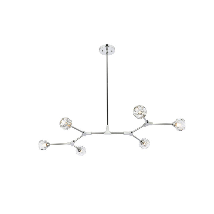 Elegant Zayne 3508D50C Pendant Light - Chrome And Clear