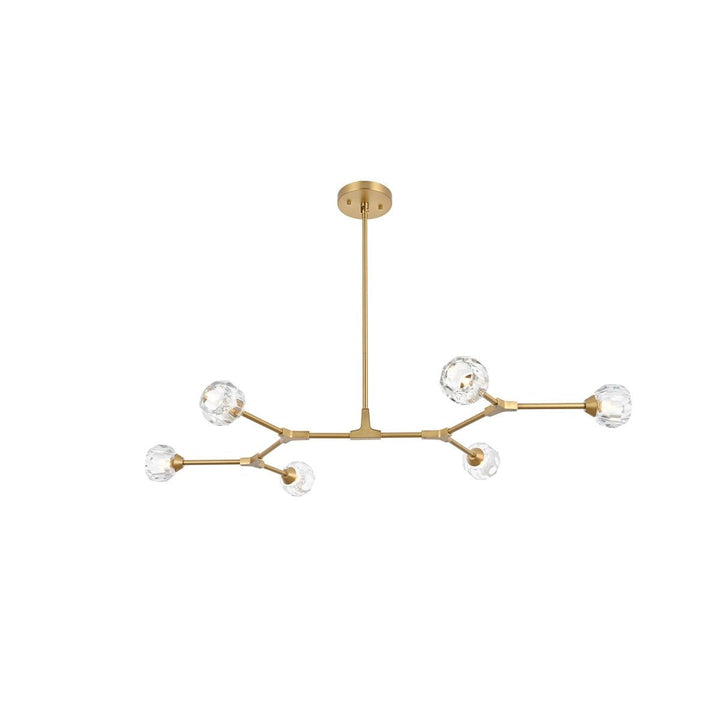 Elegant Zayne 3508D50G Pendant Light - Gold And Clear