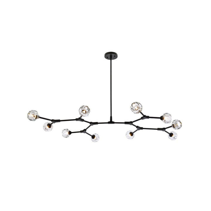 Elegant Zayne 3508D56BK Pendant Light - Black And Clear