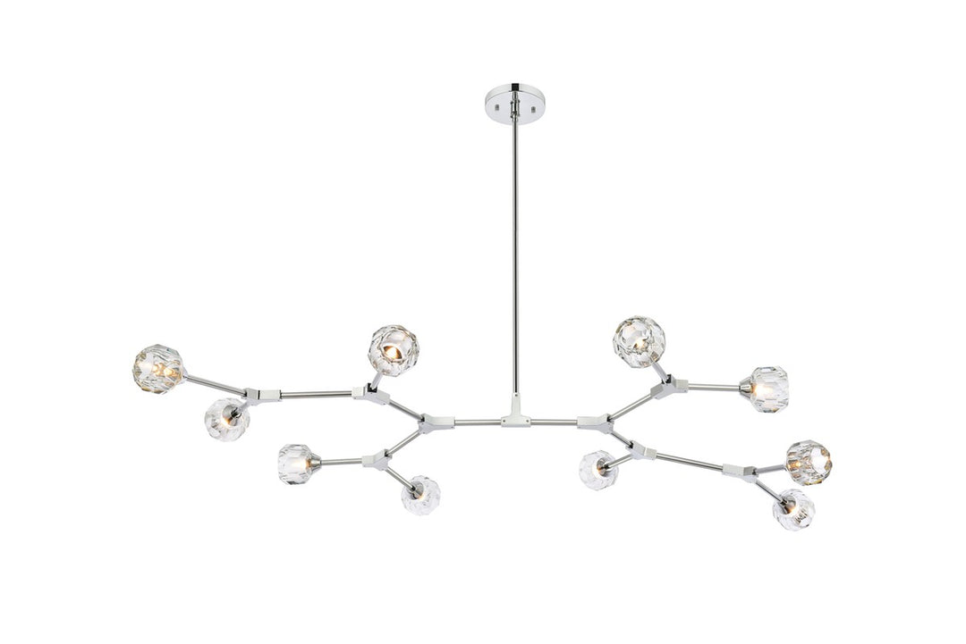 Elegant Zayne 3508D56C Pendant Light - Chrome And Clear