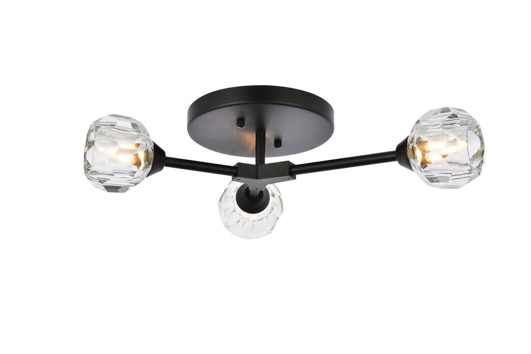 Elegant Zayne 3508F18BK Ceiling Light - Black And Clear