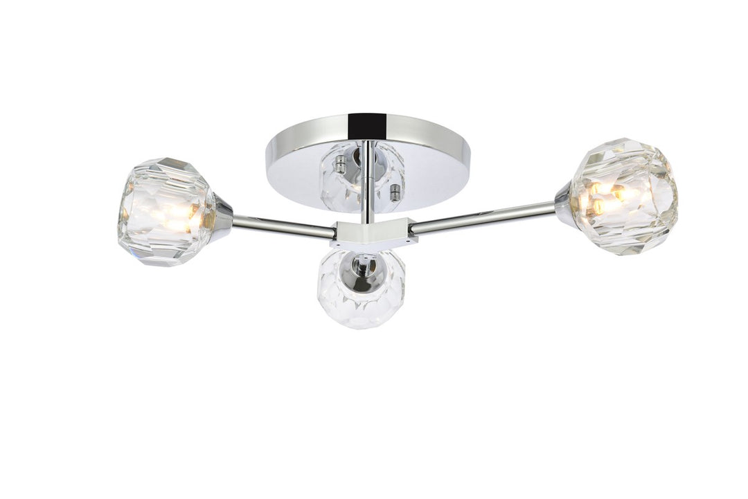 Elegant Zayne 3508F18C Ceiling Light - Chrome And Clear