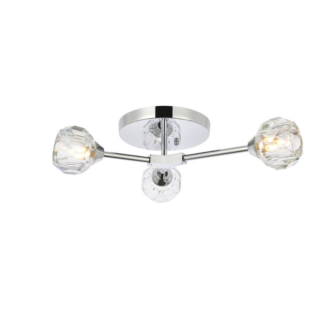 Elegant Zayne 3508F18C Ceiling Light - Chrome And Clear