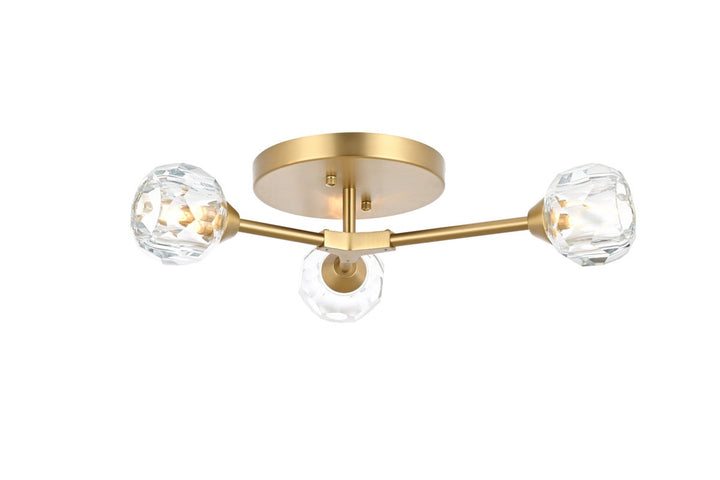 Elegant Zayne 3508F18G Ceiling Light - Gold And Clear