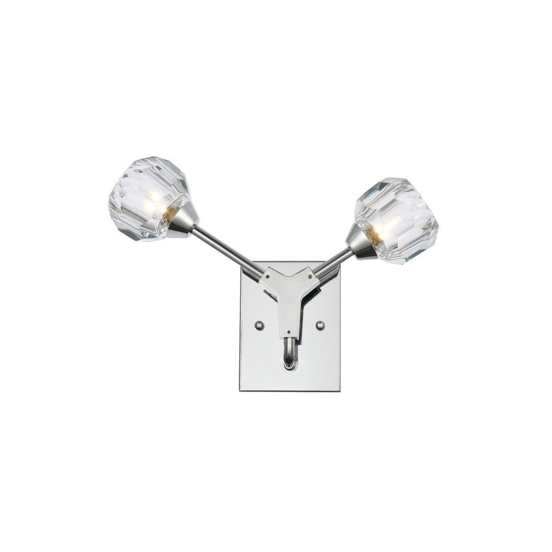 Elegant Zayne 3508W15C Wall Sconce Light - Chrome And Clear