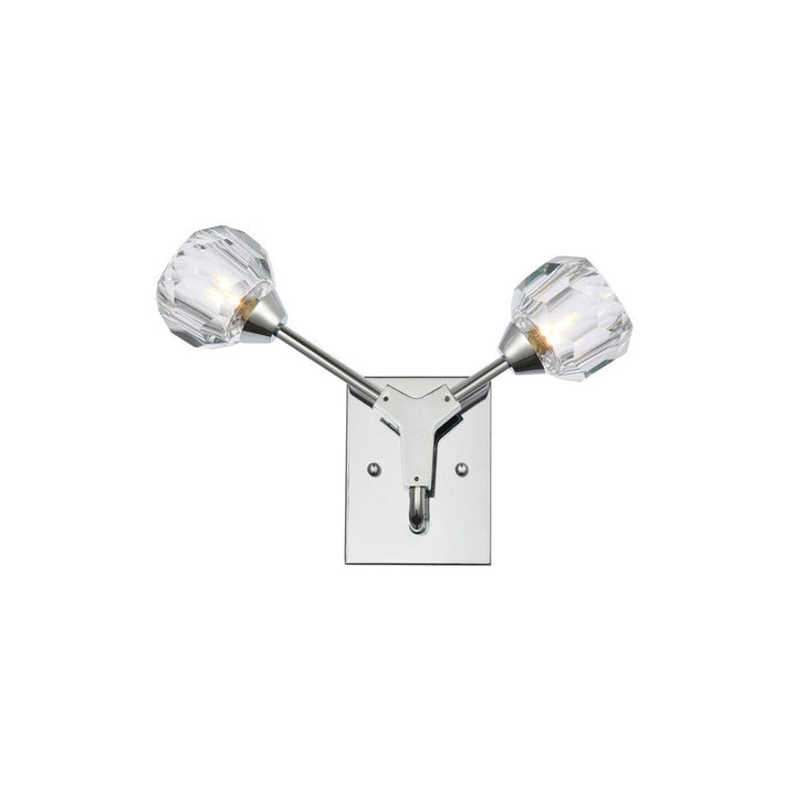 Elegant Zayne 3508W15C Wall Sconce Light - Chrome And Clear