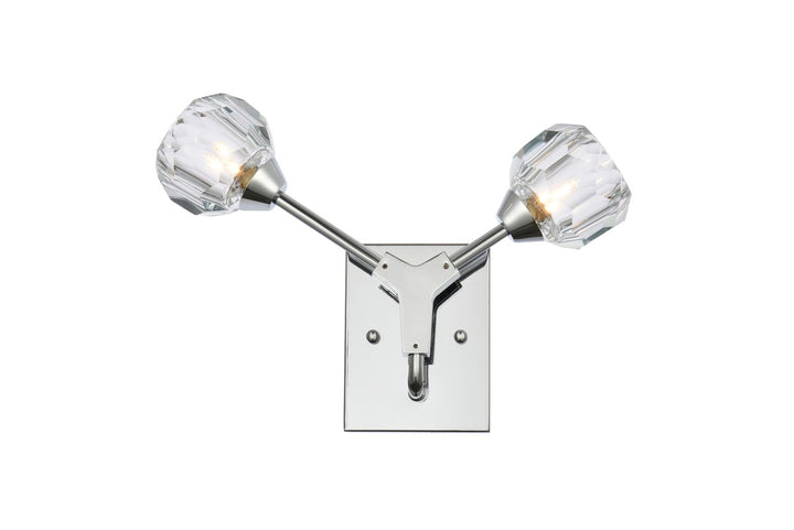 Elegant Zayne 3508W15C Wall Sconce Light - Chrome And Clear