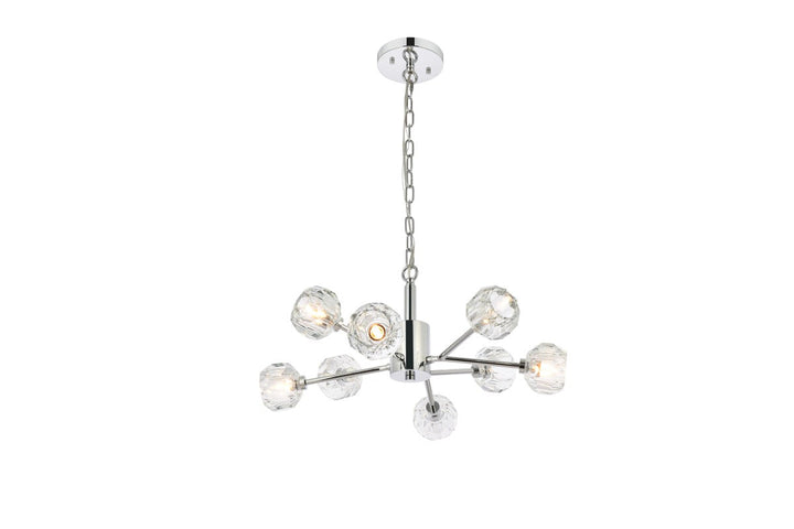 Elegant Graham 3509D24C Pendant Light - Chrome And Clear