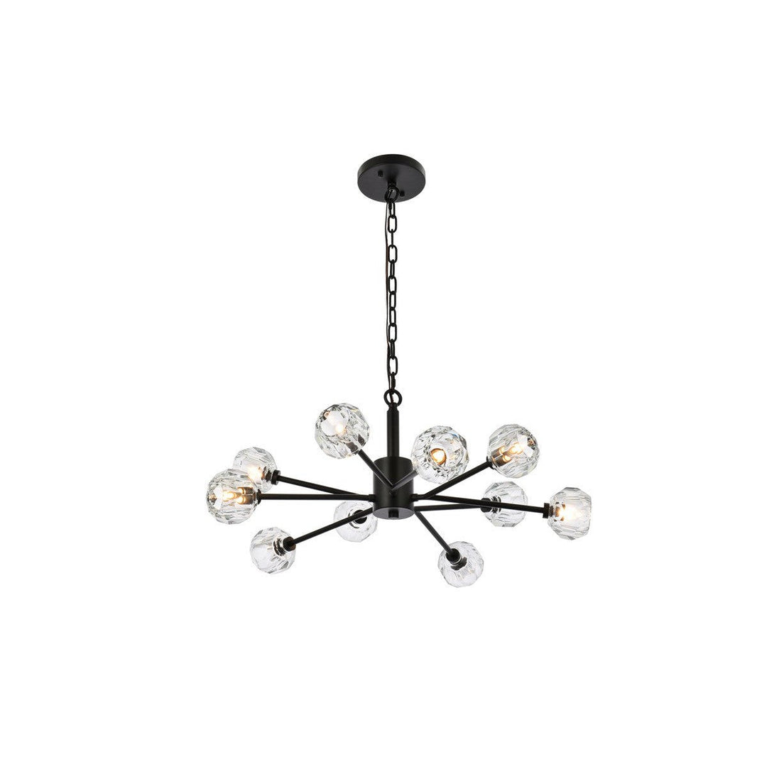 Elegant Graham 3509D29BK Pendant Light - Black And Clear