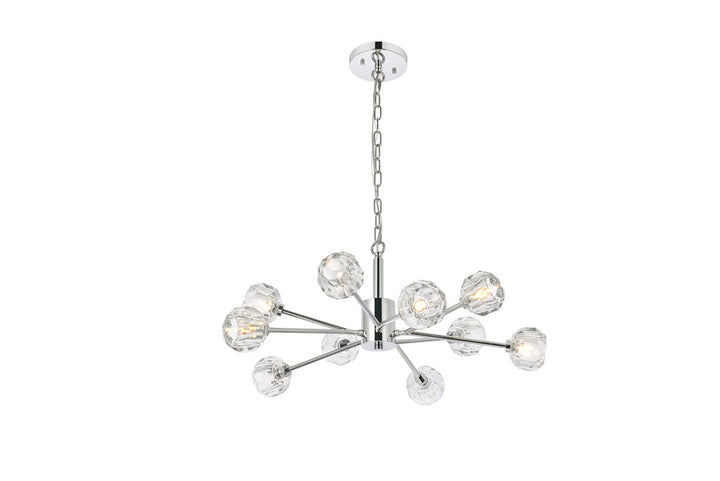 Elegant Graham 3509D29C Pendant Light - Chrome And Clear