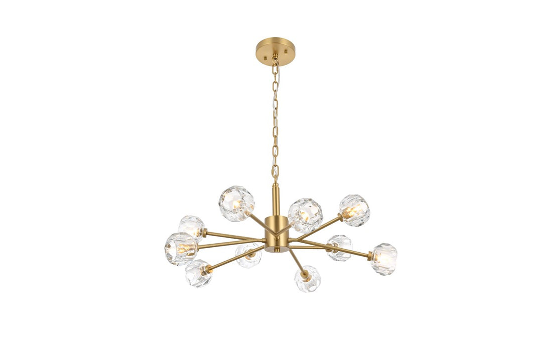 Elegant Graham 3509D29G Pendant Light - Gold And Clear