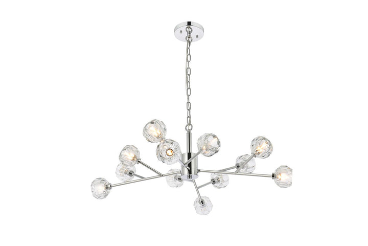 Elegant Graham 3509D35C Pendant Light - Chrome And Clear