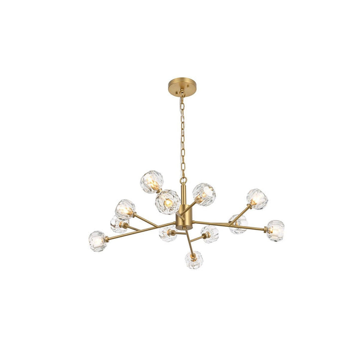 Elegant Graham 3509D35G Pendant Light - Gold And Clear