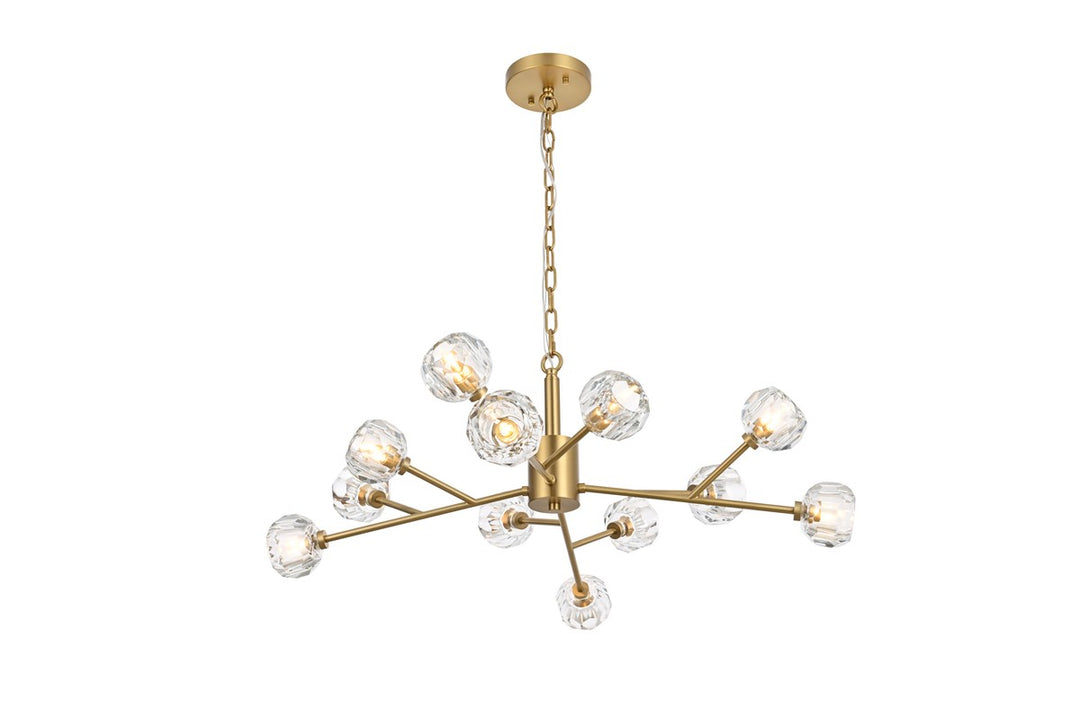 Elegant Graham 3509D35G Pendant Light - Gold And Clear