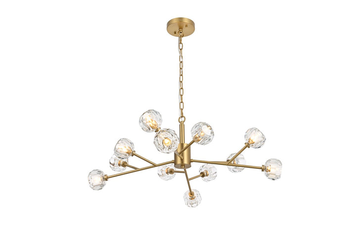 Elegant Graham 3509D35G Pendant Light - Gold And Clear