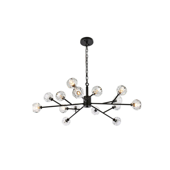 Elegant Graham 3509D42BK Pendant Light - Black And Clear