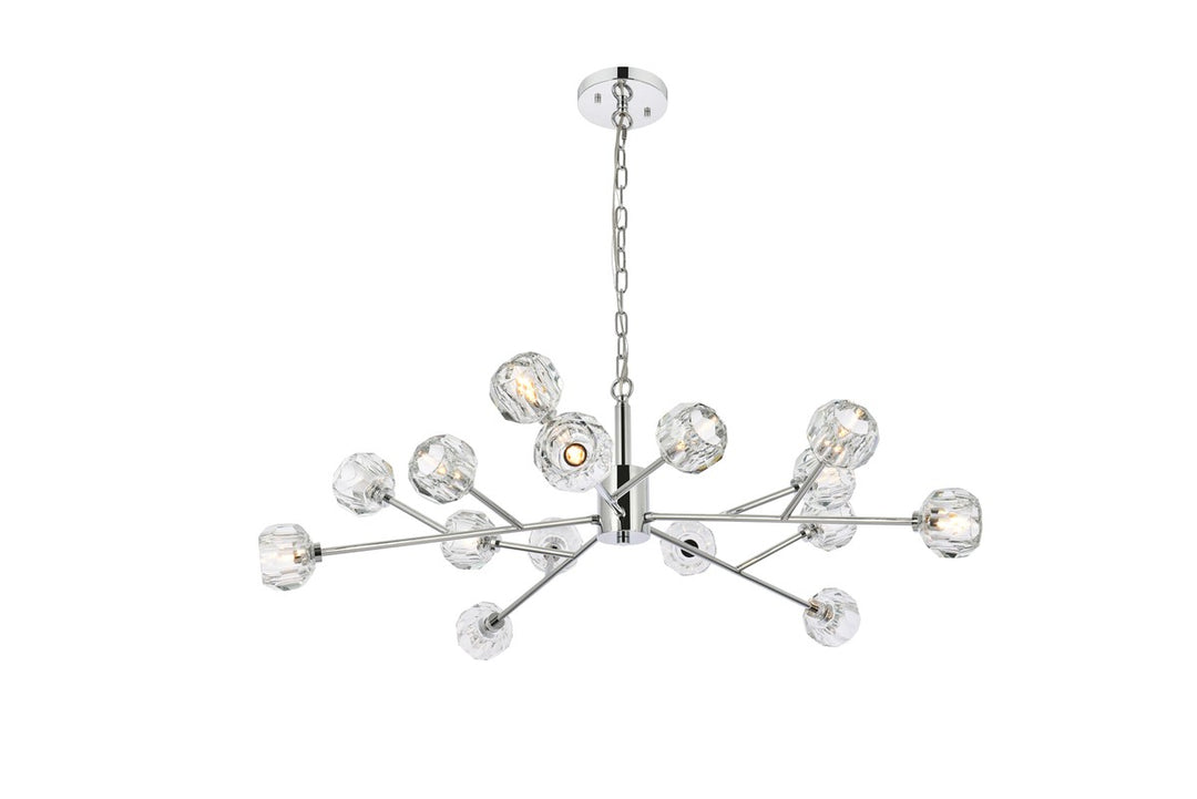 Elegant Graham 3509D42C Pendant Light - Chrome And Clear