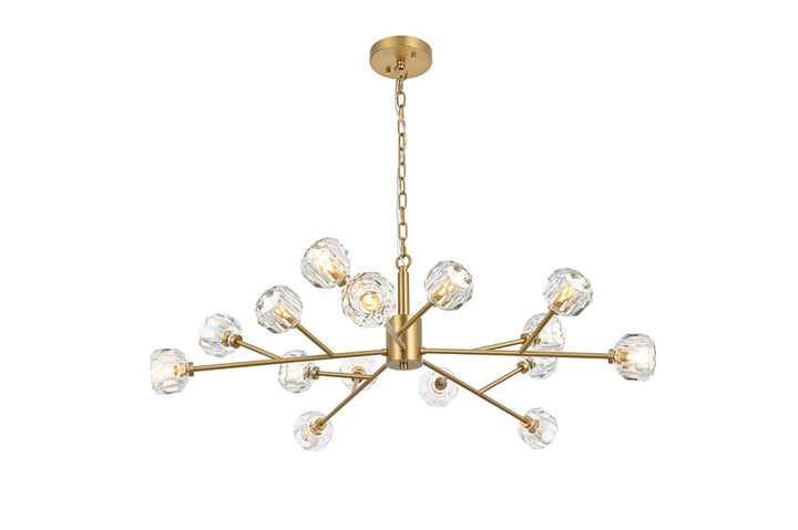 Elegant Graham 3509D42G Pendant Light - Gold And Clear