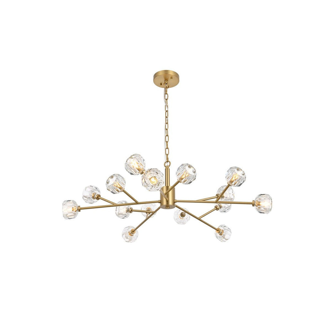 Elegant Graham 3509D42G Pendant Light - Gold And Clear