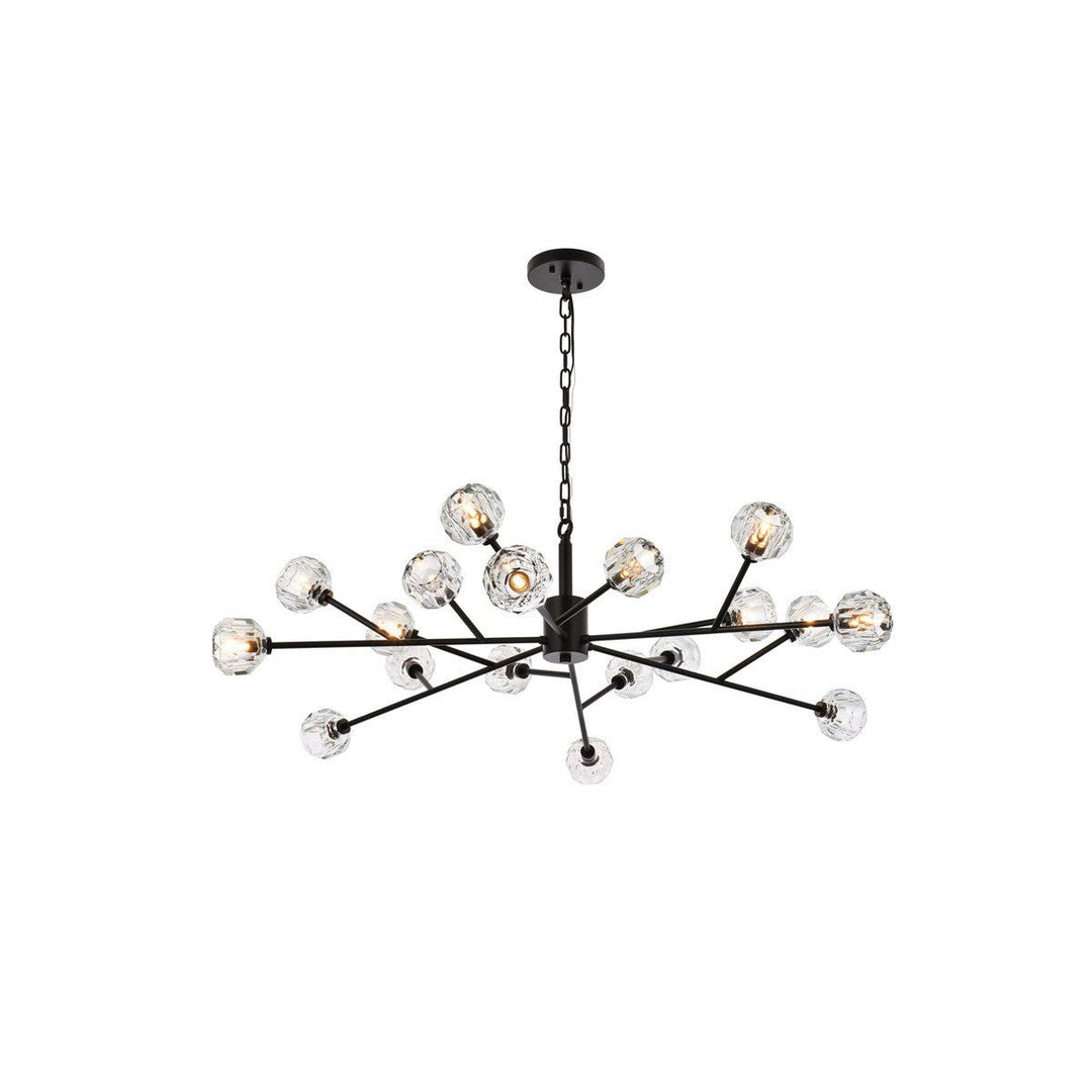 Elegant Graham 3509D48BK Pendant Light - Black And Clear