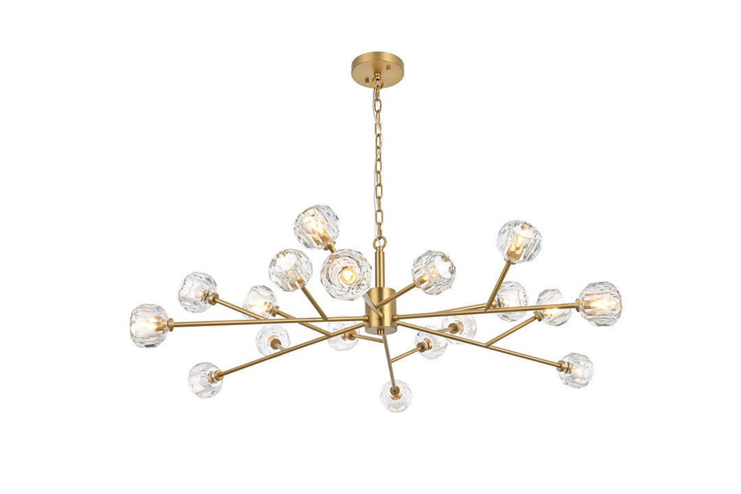 Elegant Graham 3509D48G Pendant Light - Gold And Clear