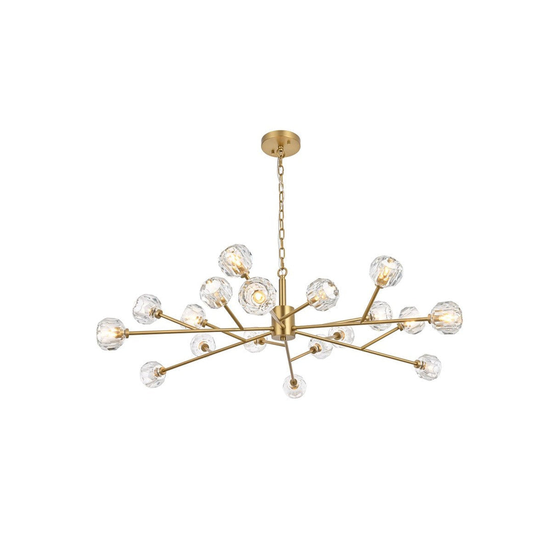 Elegant Graham 3509D48G Pendant Light - Gold And Clear