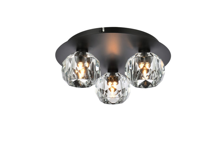 Elegant Graham 3509F12BK Ceiling Light - Black And Clear